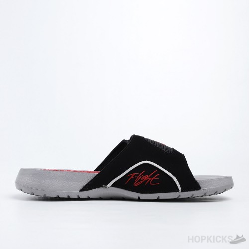 Air Jordan Hydro 4 Black Fire Red Cement Grey Slides