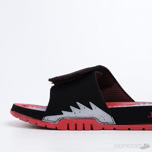 Air Jordan Hydro 5 Retro Black Red Slides 