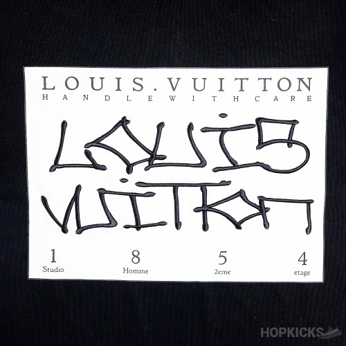 LV Signature Print Black T-Shirt