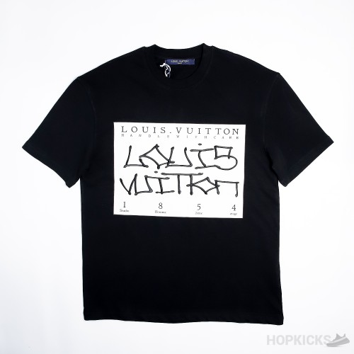 LV Signature Print Black T-Shirt