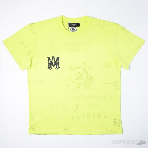 Amiri Army Stencil Lime T-Shirt