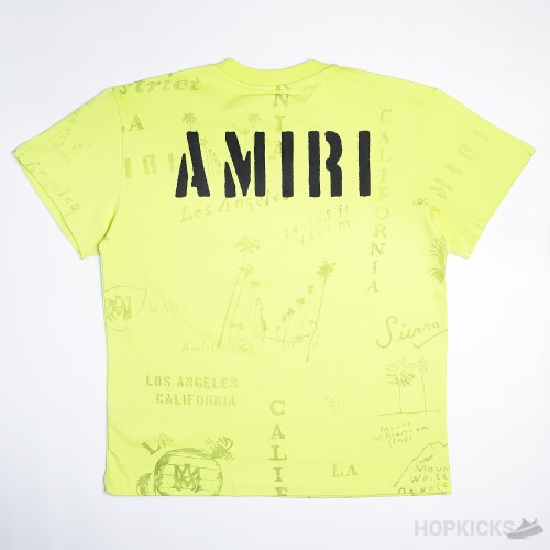 Amiri Army Stencil Lime T-Shirt