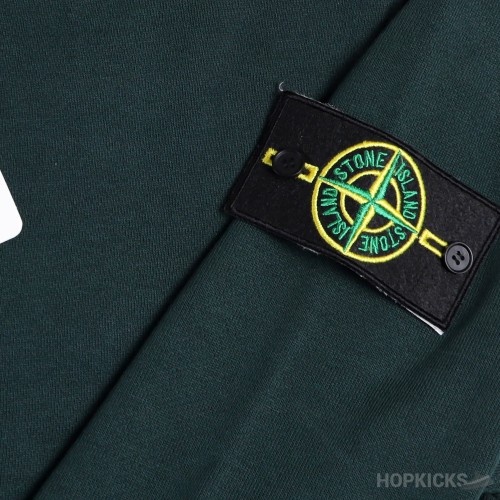 Stone Island Logo Patch Green Hoodie 