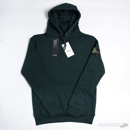 Stone Island Logo Patch Green Hoodie 