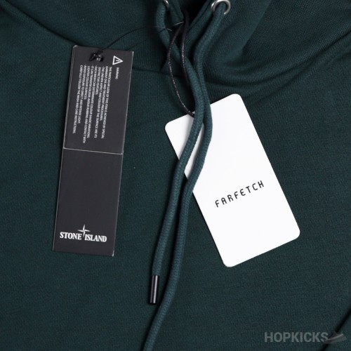 Stone Island Logo Patch Green Hoodie 