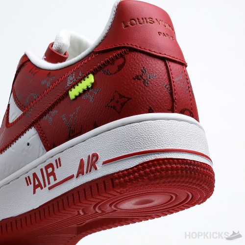 LV x  Air Force 1 Low By Virgil Abloh White Red ( Premium Plus Batch)