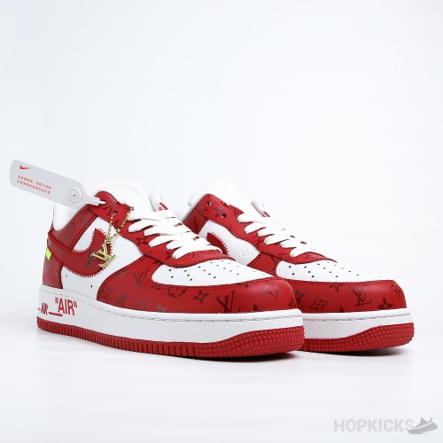 LV x Air Force 1 Low By Virgil Abloh White Red (Dot Perfect)