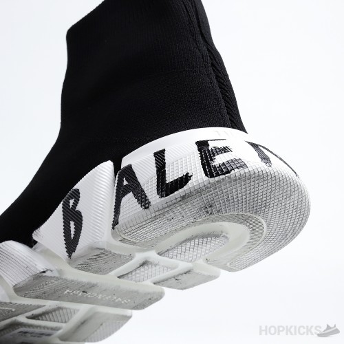 Bale*ciaga Speed 2.0 Graffiti Recycled Knit Black White