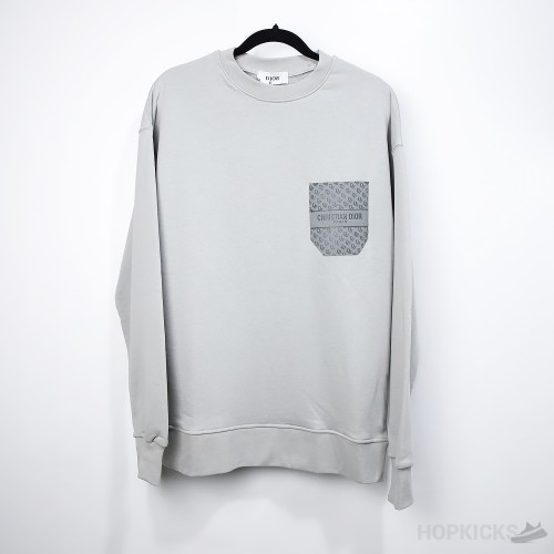 Dior Front Logo Pocket Grey Sweatshirt