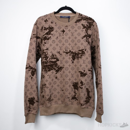 LV Logo Brown Camo Sweatshirt