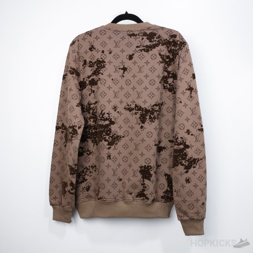 LV Logo Brown Camo Sweatshirt