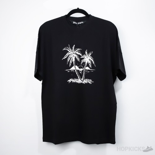Palm Angels Logo Print Black T-Shirt