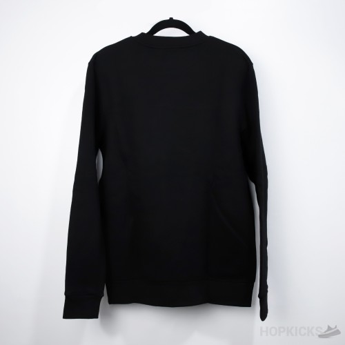 Prada Red Logo Patch Pocket Black Sweatshirt