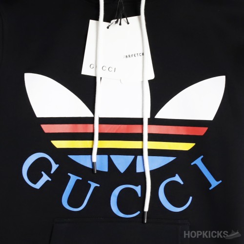 Gucci x Adidas Cotton Black Multicolor Hoodie