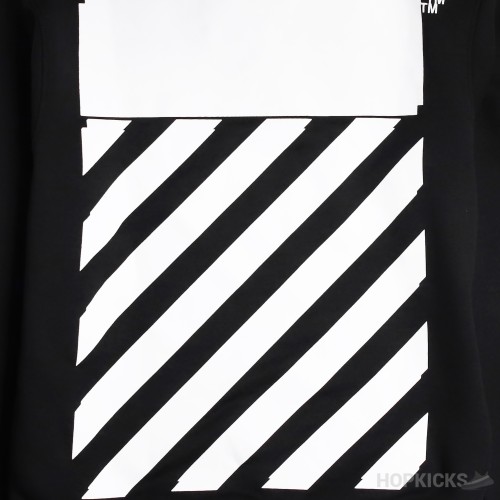 OFF-WHITE Printed Logo Cotton Hoodie Black