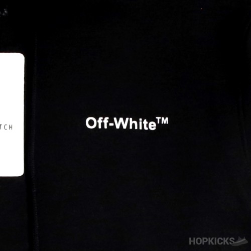 OFF-WHITE Printed Logo Cotton Hoodie Black