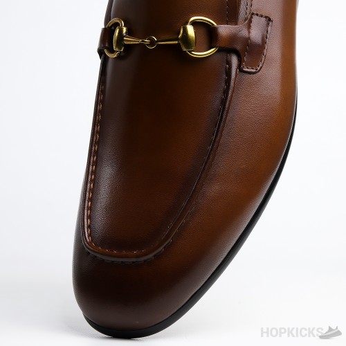 Gucci Jordaan Leather Loafer Brown