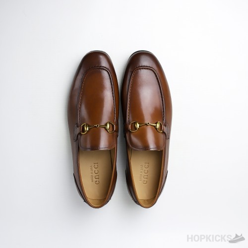 Gucci Jordaan Leather Loafer Brown