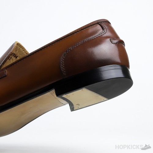 Gucci Jordaan Leather Loafer Brown