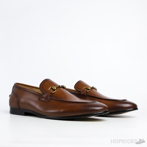 Gucci Jordaan Leather Loafer Brown