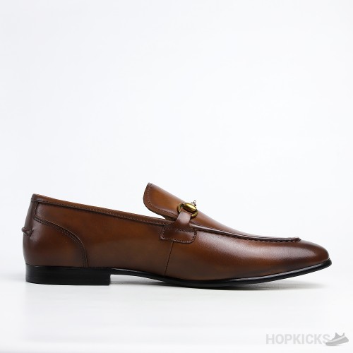 Gucci Jordaan Leather Loafer Brown