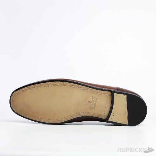 Gucci Jordaan Leather Loafer Brown