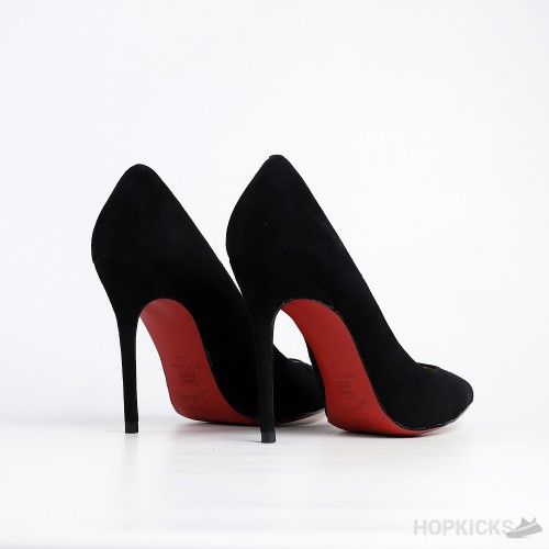 CL Decoltish 100 Black Suede Pump