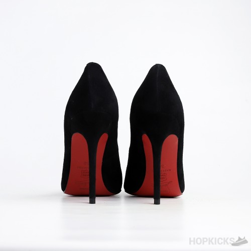 CL Decoltish 100 Black Suede Pump