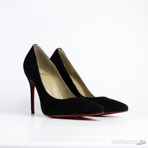 CL Decoltish 100 Black Suede Pump