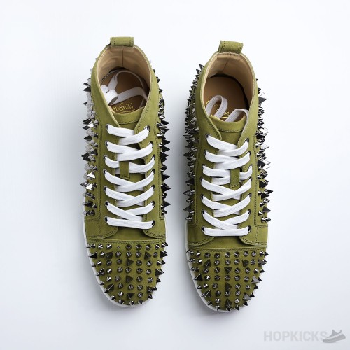 CL Green Suede Multi Level Spiked High Top
