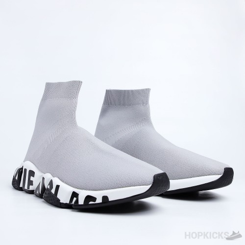 Bale*ciaga Speed Graffiti Gray White Black