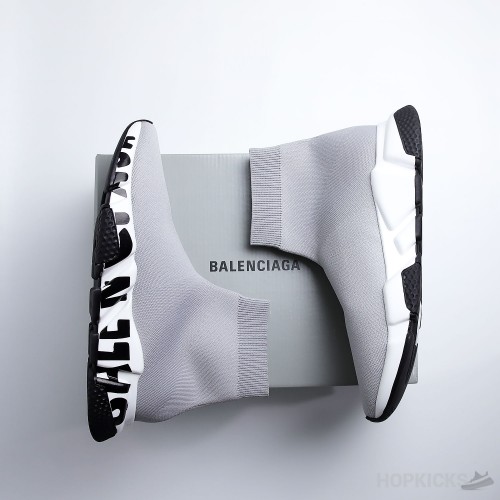 Bale*ciaga Speed Graffiti Gray White Black