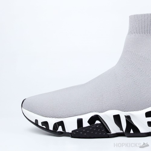 Bale*ciaga Speed Graffiti Gray White Black