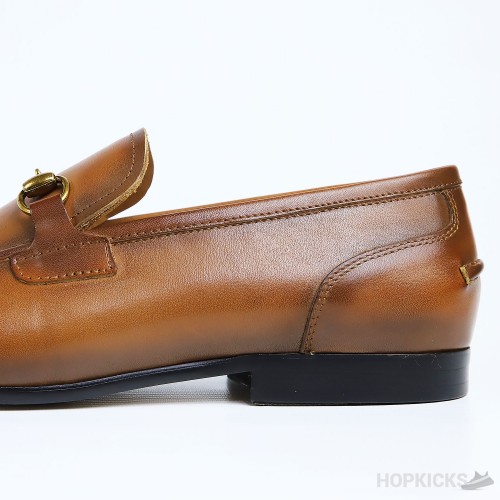 Gucci Jordaan Leather Loafer Brown
