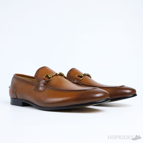 Gucci Jordaan Leather Loafer Brown