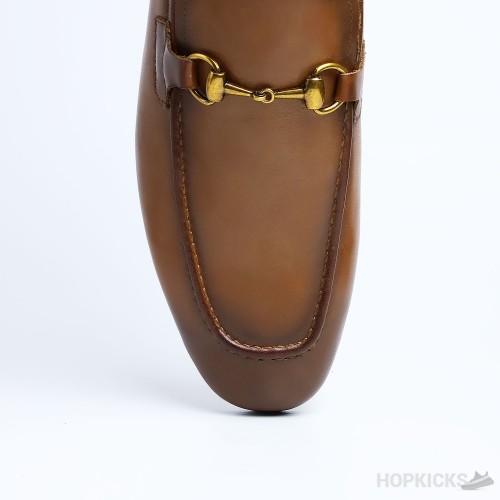 Gucci Jordaan Leather Loafer Brown