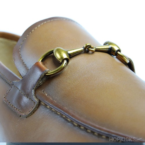 Gucci Jordaan Leather Loafer Brown