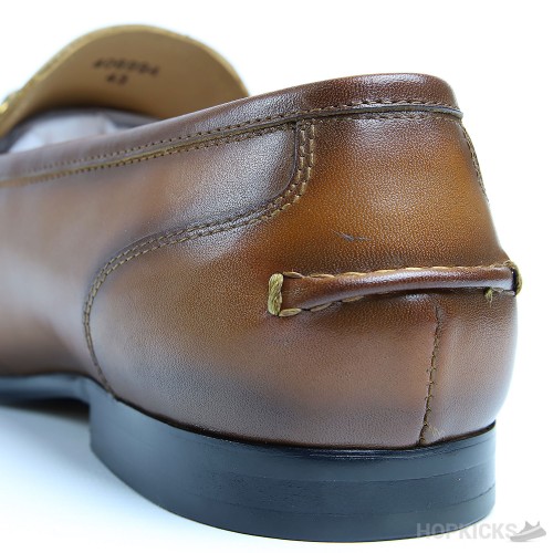 Gucci Jordaan Leather Loafer Brown