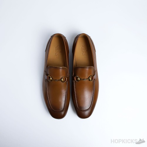 Gucci Jordaan Leather Loafer Brown