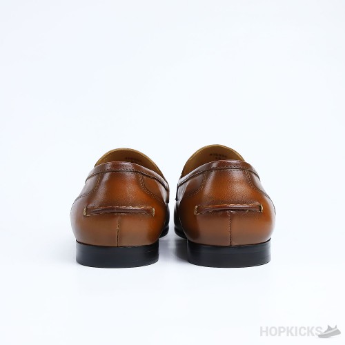 Gucci Jordaan Leather Loafer Brown