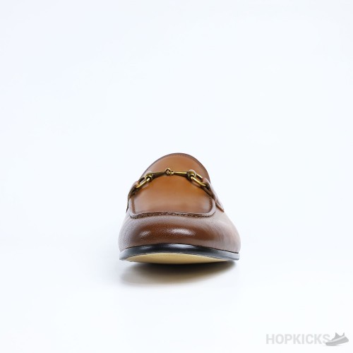 Gucci Jordaan Leather Loafer Brown