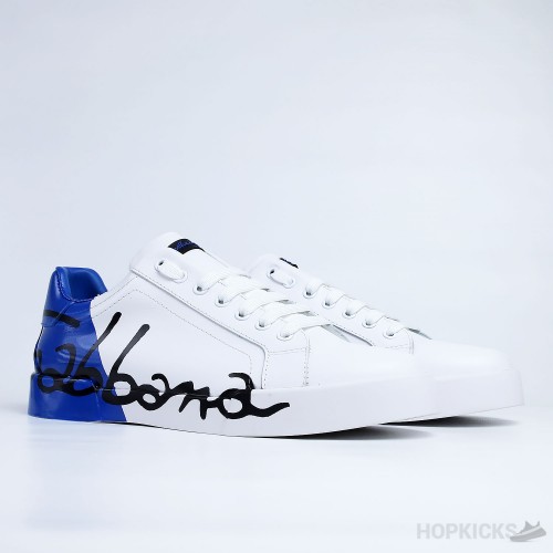 D&G White Blue Portofino Sneakers