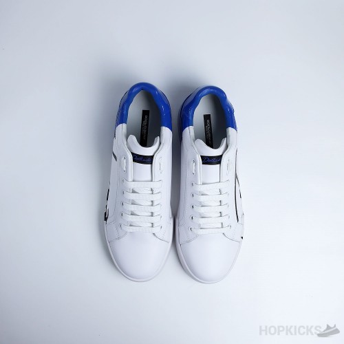 D&G White Blue Portofino Sneakers