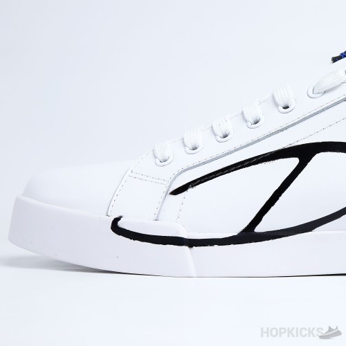 D&G White Blue Portofino Sneakers