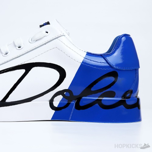 D&G White Blue Portofino Sneakers