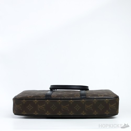 L*V Briefcase Porte Documents Voyage Monogram Black Brown