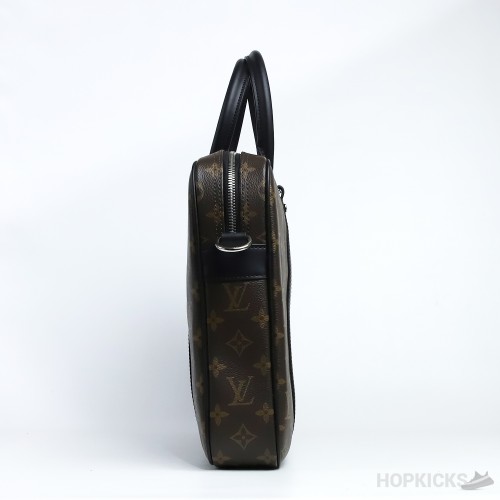 L*V Briefcase Porte Documents Voyage Monogram Black Brown