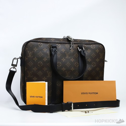 L*V Briefcase Porte Documents Voyage Monogram Black Brown