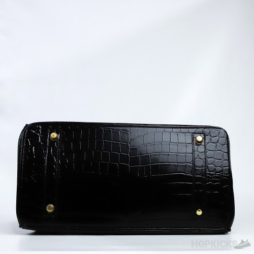H*rmes Birkin Black Shiny Crocodile Bag Gold Hardware