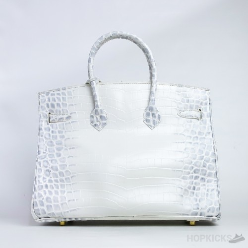 H*rmes Birkin Himalayan Niloticus Crocodile Bag Gold Hardware